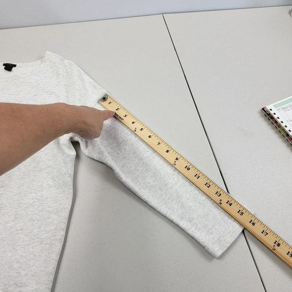 J Crew Sweatshirt Tunic Gray Back Zip Small - Picture 10 of 12